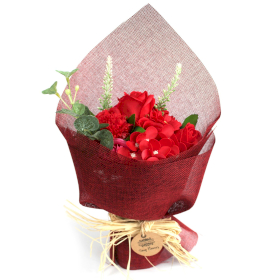Bouquet de fleurs de savon- Rouge