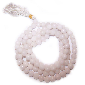 Mala tibétain Quartz blanc