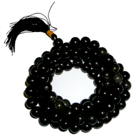 Mala tibétain Agate noir