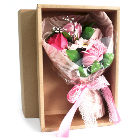 Bouquet de Savon Main et Boîte -Rose