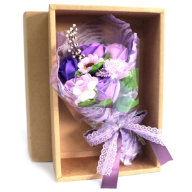 Bouquet de Savon Main et Boîte -Violet