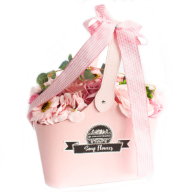 Bouquet de Savon et Panier - Rose