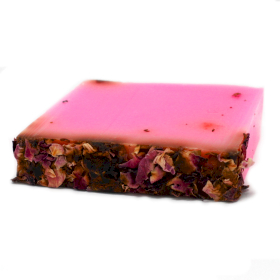 Pack de 13 Tranches de Savon Artisanal -  Rose et Pétales de Rose - 100g