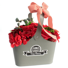 Bouquet de Savon et Panier- Rouge