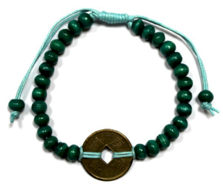 5x Bracelets Feng shui de Bali - Vert