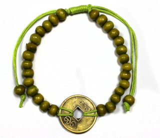 5x Bracelets Feng shui de Bali - Vert citron