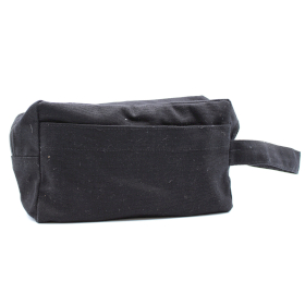 6x Trousse de Toilette en Coton Noir 10 oz - Carré Classique