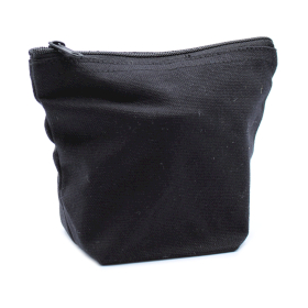 12x Trousse de Toilette en Coton Noir 10 oz - Mini Pochette