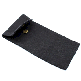 Pochette en Coton pour Rouleau de Masage Facial 10oz - Noir 9x19xm