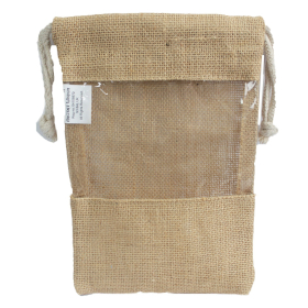 6x Sachet de Jute avec Fenêtre 25x16cm