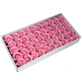 50x Roses de Savon  pour Bouquet- Medium/Rose