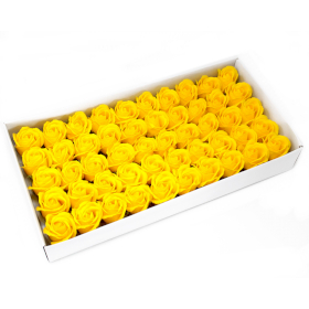 50x Roses de Savon  pour Bouquet- Medium/Jaune