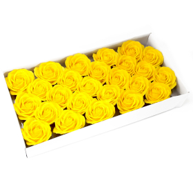 25x Roses de Savon  pour Bouquet- Larges/Jaune