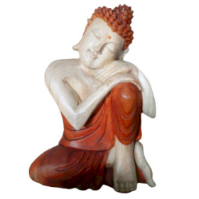 Statue Bouddha Sculptée Main - 30cm - Pensif