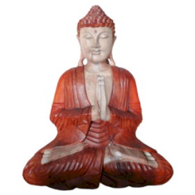 Statue Bouddha Sculptée Main - 40cm - Accueil