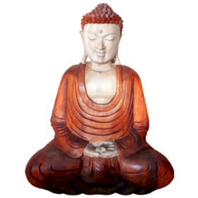 Statue Bouddha Sculptée Main - 40cm - Mains Basses