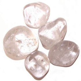 24x Larges Pierres Roulées - Crystal de Roche (Classe A)
