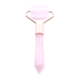 Mini Rouleau de Massage Visage - Quartz Rose