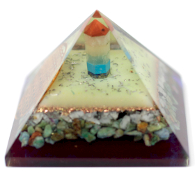 Grande Pyramide  Orgonite 80mm - Symbole Fleur de Vie