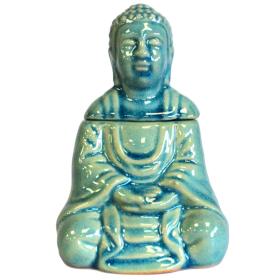 Brûleur à huile Bouddha assis - Bleu