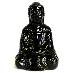 Brûleur à huile Bouddha assis - Noir