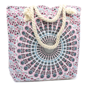 Sac Mandala avec Poignée en Corde - Electric Blue