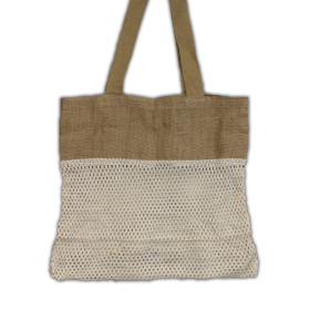 6x Sac en Filet en Coton et Jute - Naturel