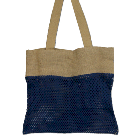 6x Sac en Filet en Coton et Jute - Denim