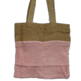 6x Sac en Filet en Coton et Jute - Rose