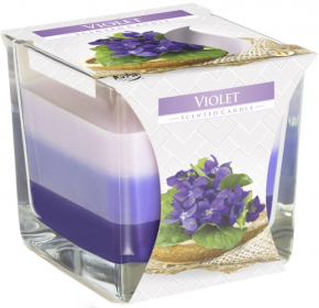 6x Bougies Arc-en-Ciel en Verre - Violette