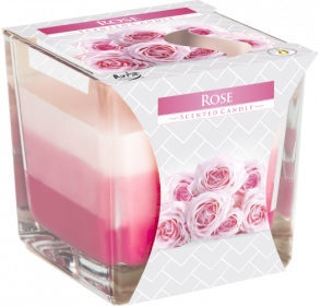 6x Bougies Arc-en-Ciel en Verre - Rose