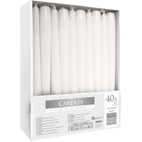 40x Bougie Conique - Blanc