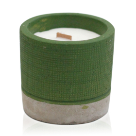 3x Bougie Béton Pot Vert - Herbes