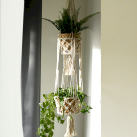 Suspension Macramé pour Plantes - Pots Double