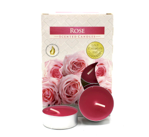 12x Set de 6 Bougies Chauffe Plat Parfumées - Rose