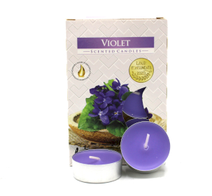 12x Set de 6 Bougies Chauffe Plat Parfumées - Violette