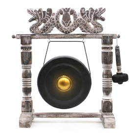 Petit Gong de Méditation avec Support - 25cm - Noir