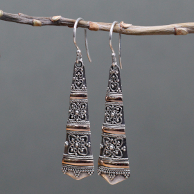 Boucles d\'oreille Argent et Or - Tribal