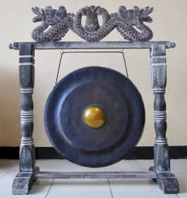 Gong de Méditation Moyen avec Support - 35cm - Noir