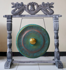 Gong de Méditation Moyen avec Support - 35cm - Vert