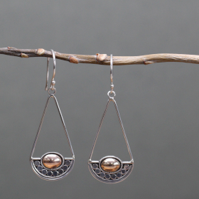 Boucles d\'oreille Or et Argent - Lune
