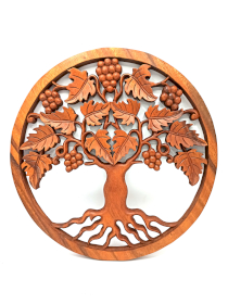 Panel en Bois - Arbre de Vie Raisin - 40cm