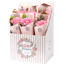 6x Fleurs Uniques  et Présentoir - Bouquet d\'Œillets