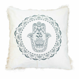 4x Housse de Coussin Hamsa - 60x60cm - Vert