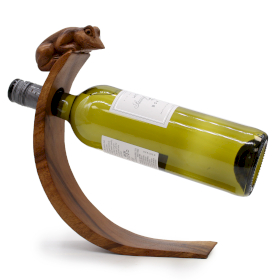 Porte-Bouteille en Bois - Grenouille