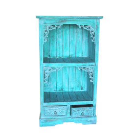 Meuble de Salle de Bain en Bois d\'Albasia - Turquoise Délavé