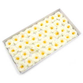 36x Camélia de Savon pour Bouquet - Crème