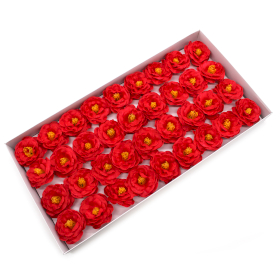 36x Camélia de Savon pour Bouquet - Rouge