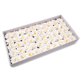 50x Petite Pivoine de Savon pour Bouquet - Blanche