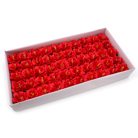 50x Petite Pivoine de Savon pour Bouquet - Rouge
